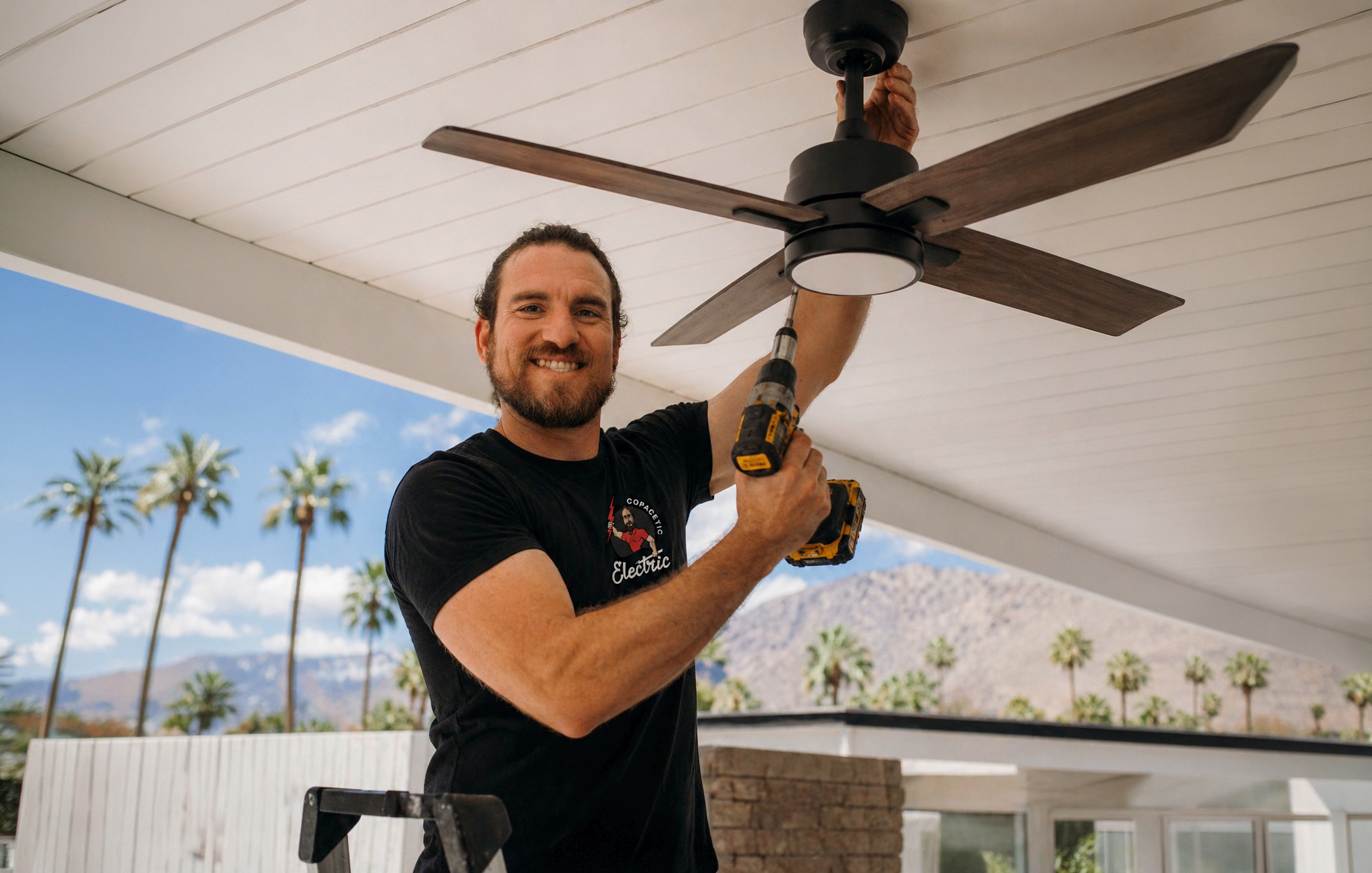Ramon Casas of Copacetic Electric working in San Diego